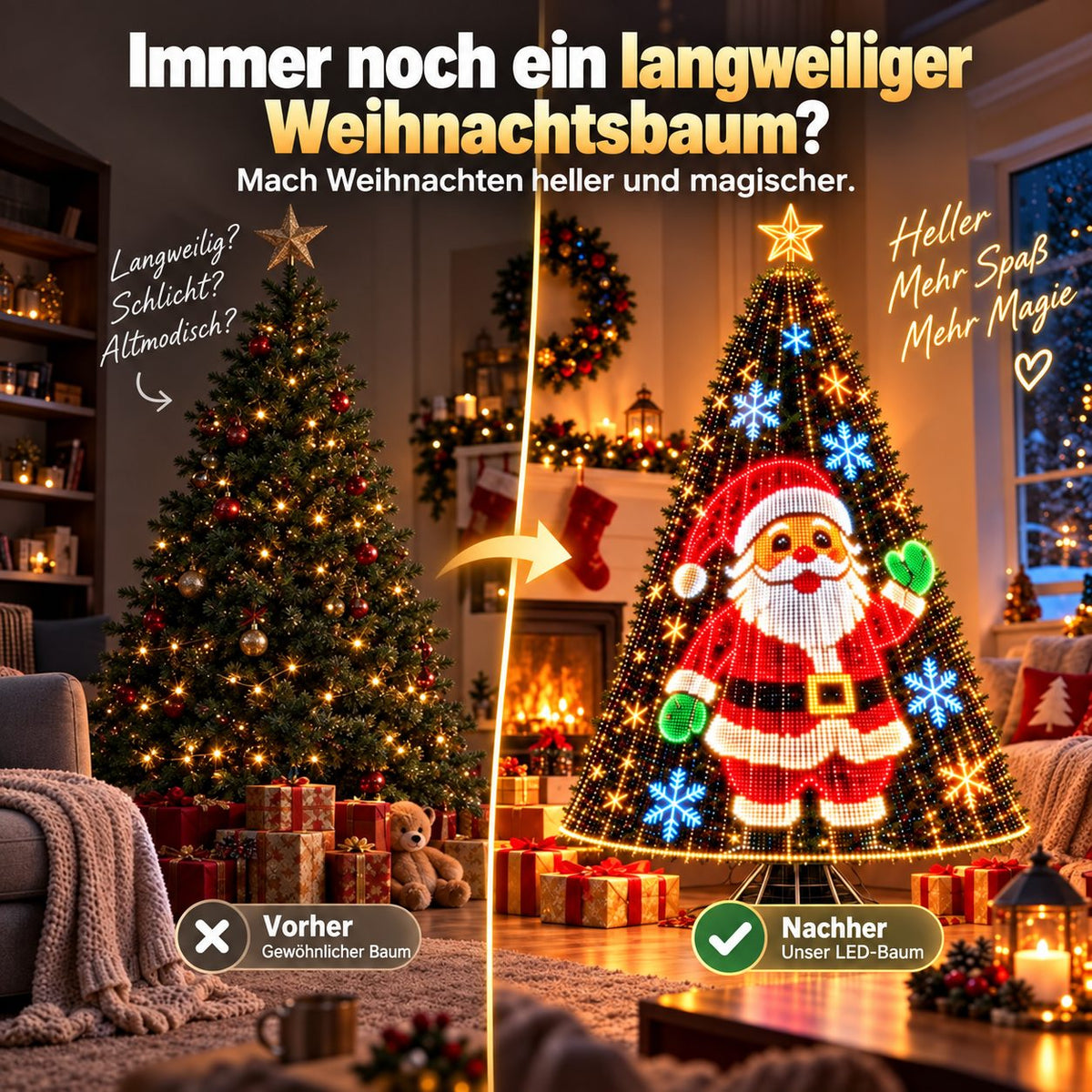 🎄 Smarte animierte Weihnachtsbaumbeleuchtung – Erwecke deinen Weihnachtsbaum zum Leben! 🎅