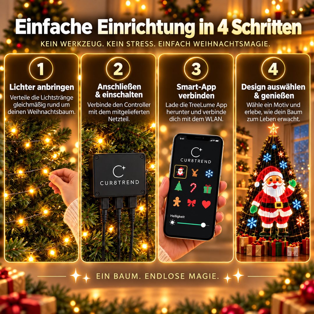 🎄 Smarte animierte Weihnachtsbaumbeleuchtung – Erwecke deinen Weihnachtsbaum zum Leben! 🎅