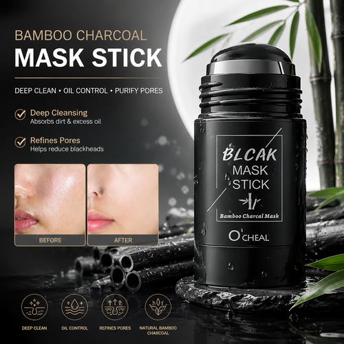 Solid facial mask Stick Green Tea Honey Peach Cleaning Pore Moisturizing Long Charcoal Eggplant Mud Film