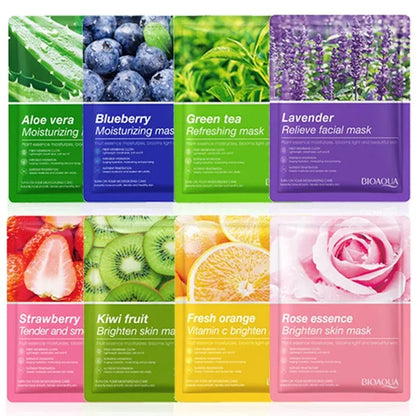 Luxury Botanical Hydration Facial Mask Set – 8 Premium Moisturizing & Firming Korean-Style Sheet Masks