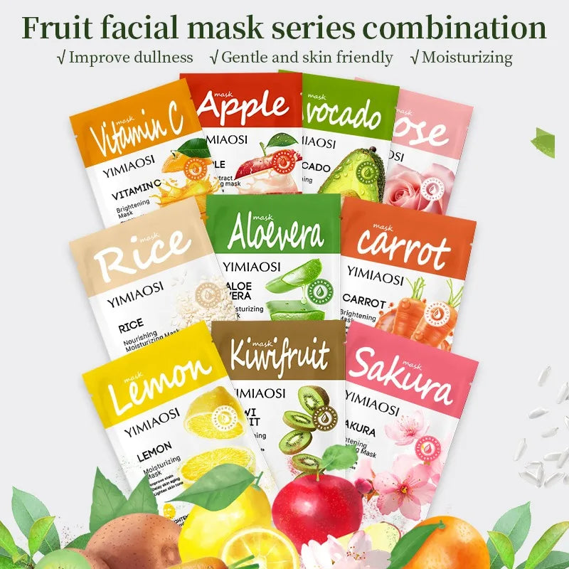 Premium Fruit Extract Hydrating Facial Mask Set