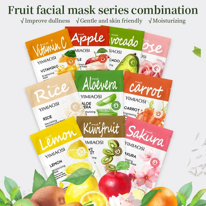 Premium Fruit Extract Hydrating Facial Mask Set