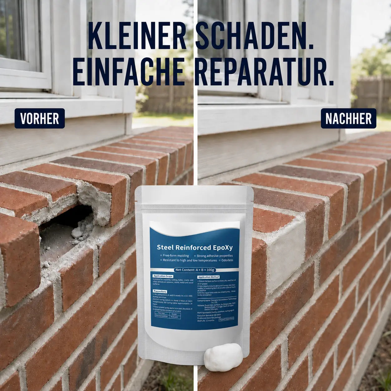 Wasserbeständige Dichtknete für Löcher & Spalten