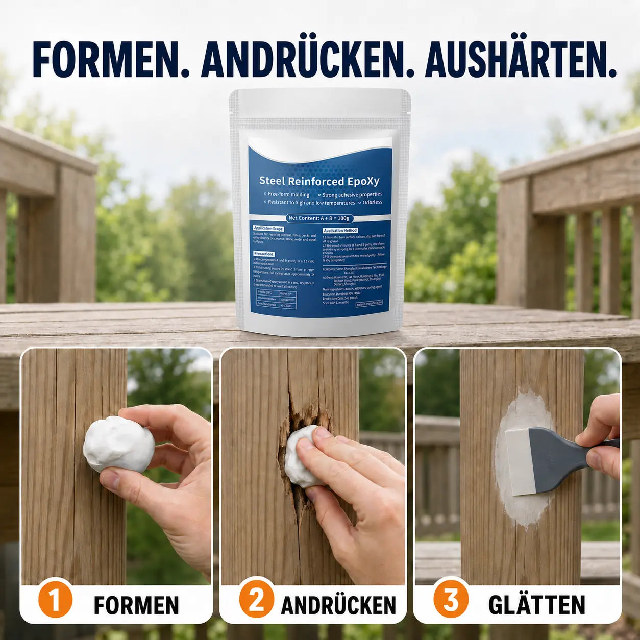 Wasserbeständige Dichtknete für Löcher & Spalten