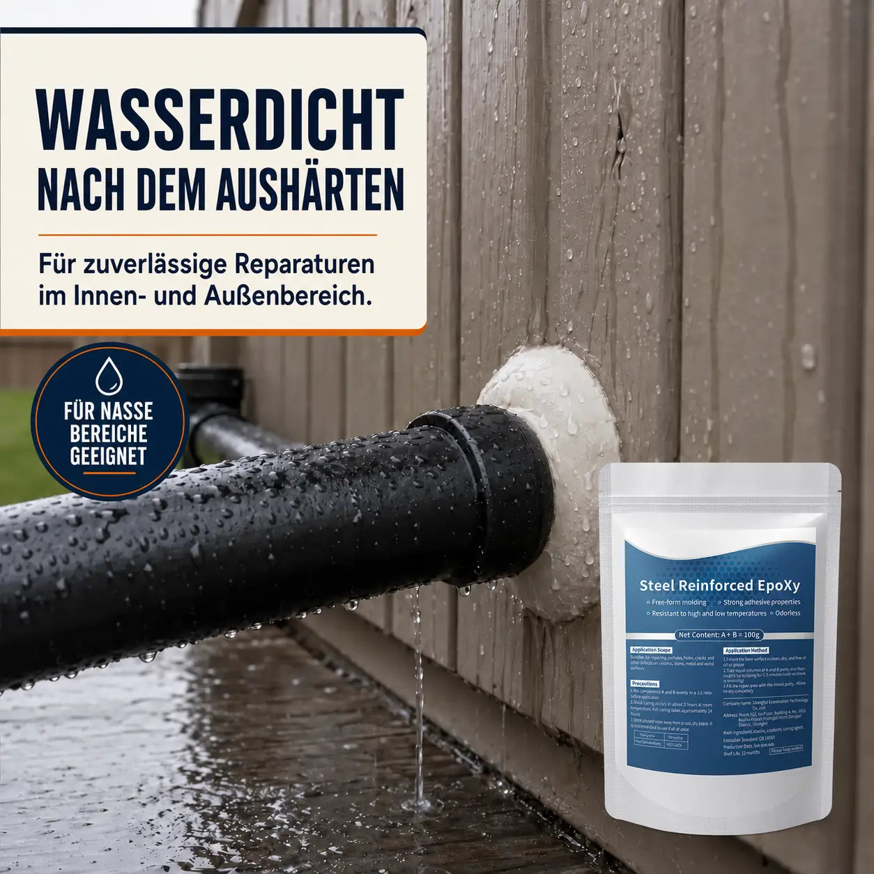 Wasserbeständige Dichtknete für Löcher & Spalten