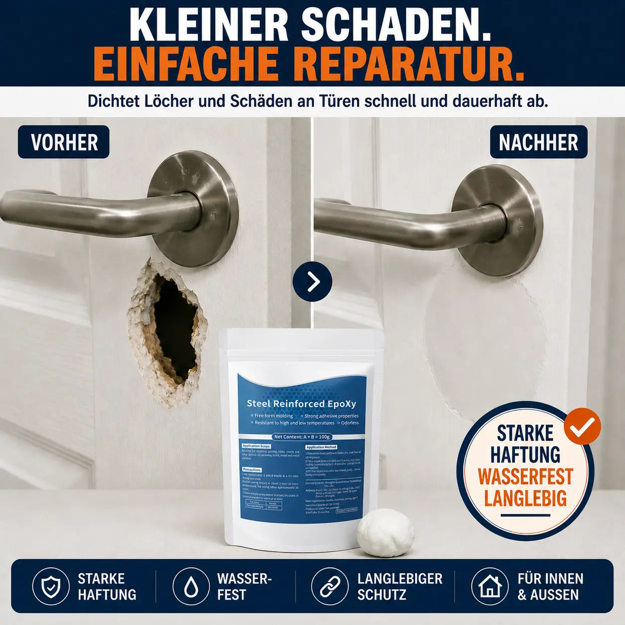 Wasserbeständige Dichtknete für Löcher & Spalten 🔧